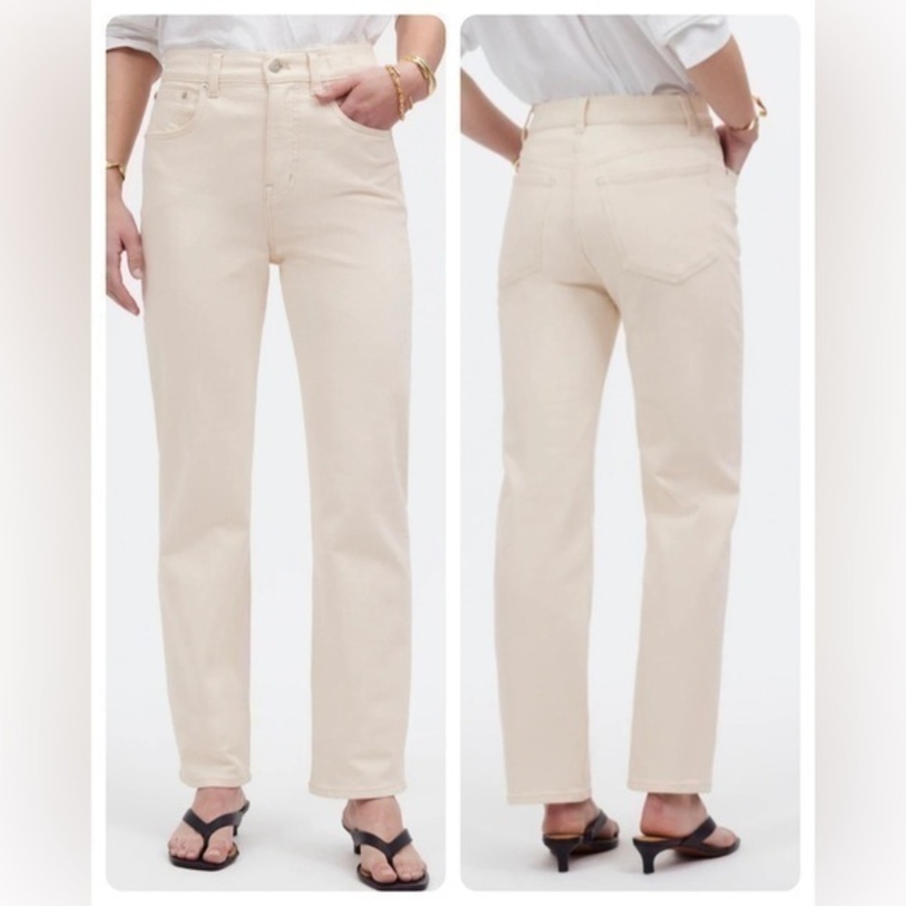 Madewell 90s Straight High Rise Jeans Cream Size 29